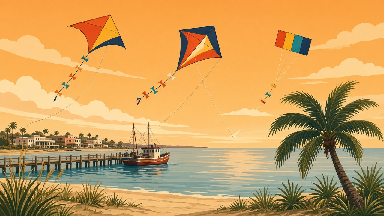 Kite flying in San Leon, TX